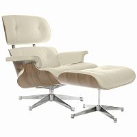 кресло eames style lounge chair & ottoman кремовое в Нижнем Новгороде