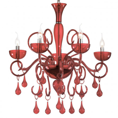 подвесная люстра ideal lux lilly sp5 rosso в Нижнем Новгороде