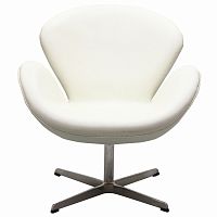 кресло swan chair экокожа белое в Нижнем Новгороде