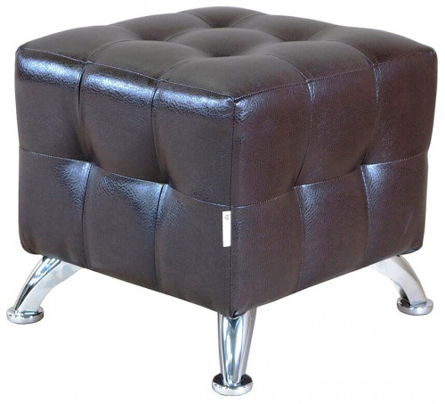 пуф шарм-дизайн квадро мини хром экокожа коричневый в Нижнем Новгороде