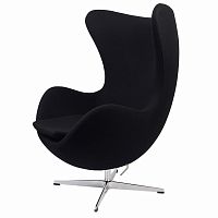 кресло arne jacobsen style egg chair черное в Нижнем Новгороде