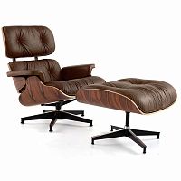 кресло eames style lounge chair & ottoman premium коричневое в Нижнем Новгороде