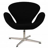 кресло arne jacobsen style swan chair черная шерсть в Нижнем Новгороде