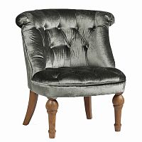 кресло sophie tufted slipper chair микровелюр серое в Нижнем Новгороде