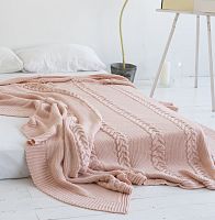 комплект плед с косами (180*220) и 2 наволочки (50*50) св. персик в Нижнем Новгороде