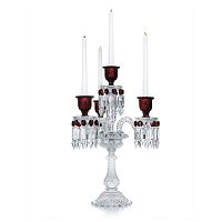 канделябр хрустальный с красными вставками на 4 свечи baccarat 3+1 от delight collection, 60 см в Нижнем Новгороде