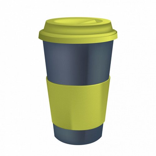 термостакан серый с салатовым термодержателем в Нижнем Новгороде
