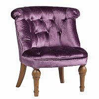 кресло sophie tufted slipper chair микровелюр фиолетовое в Нижнем Новгороде