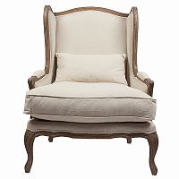 кресло мягкое с ушами lorraine chair with burlap бежевое в Нижнем Новгороде