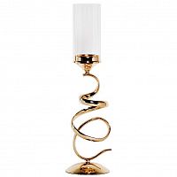 подсвечник металлический золотой со стеклом, 16х16х61 см в Нижнем Новгороде