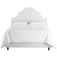 кровать двуспальная 180х200 белая с каретной стяжкой harvey tufted white в Нижнем Новгороде