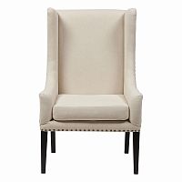 кресло мягкое с ушами белое nailhead fabric armchair в Нижнем Новгороде