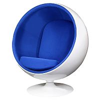 кресло eero ball chair синее с белым в Нижнем Новгороде