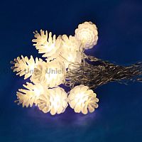 светодиодная гирлянда «шишки» 280см белая (09582) uniel uld-s0280-020/dta warm white ip20 pine cones в Нижнем Новгороде