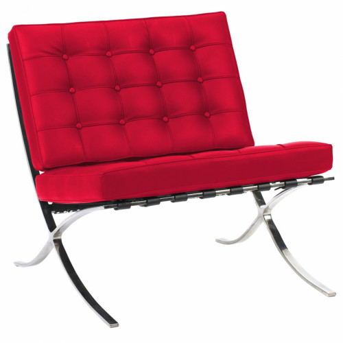 кресло barcelona chair кожа красное в Нижнем Новгороде