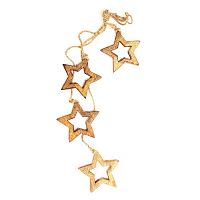 гирлянда новогодняя подвесная звезды деревянные с отверстием wooden stars, 65 см в Нижнем Новгороде