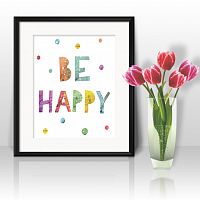 постер be happy а4 в Нижнем Новгороде