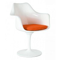 кресло tulip armchair бело-оранжевое шерсть в Нижнем Новгороде