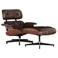 кресло lounge chair & ottoman коричневое в Нижнем Новгороде