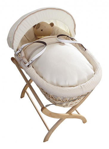 колыбель-переноска premium moses basket натуральная, кремовое белье в Нижнем Новгороде