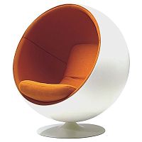 кресло eero ball chair бело-оранжевое в Нижнем Новгороде