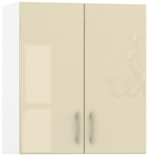 шкаф навесной 600 2 двери кухня сандра ваниль глянец/белый, можно сушку установить в Нижнем Новгороде