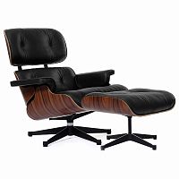 кресло eames style lounge chair & ottoman черное в Нижнем Новгороде