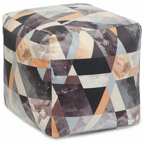 пуф квадратный рица, микровельвет, серо-бежевый, delicatex в Нижнем Новгороде