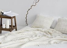 комплект плед с косами (180*220) и 2 наволочки (50*50) молочный в Нижнем Новгороде