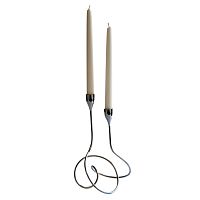 подсвечник серебряный металлический на 2 свечи loop, 28 см в Нижнем Новгороде