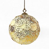 шар новогодний золотой с мраморными чешуйками paper ball, 10 см в Нижнем Новгороде
