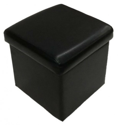 пуфик, мягкий офис, классик одноместный экокожа с ящиком, черный в Нижнем Новгороде
