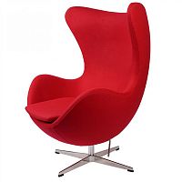 кресло arne jacobsen style egg chair красная шерсть в Нижнем Новгороде