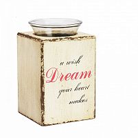 подсвечник деревянный бежевый со стеклом мечта твоего сердца provence cream, 15 см в Нижнем Новгороде