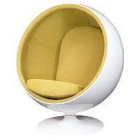 кресло eero ball chair бело-горчичное в Нижнем Новгороде