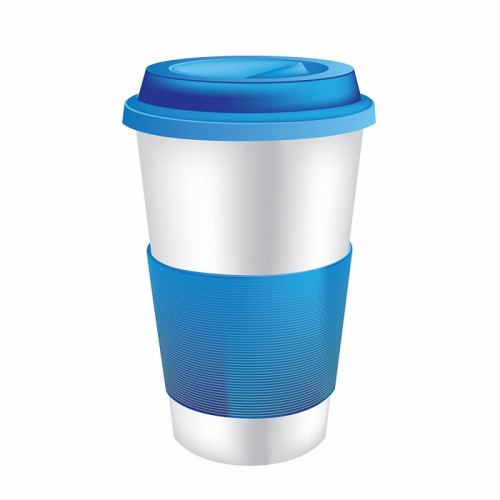 термостакан белый с синим термодержателем в Нижнем Новгороде