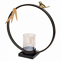 подсвечник черный круглый с птицей, 38 см в Нижнем Новгороде