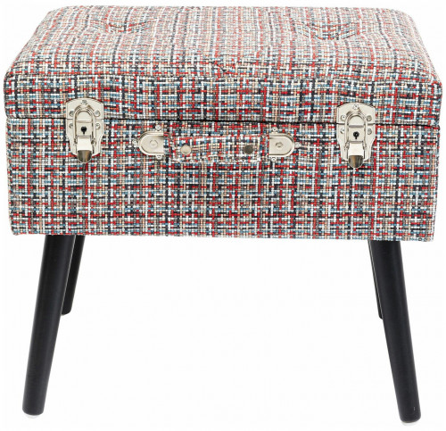 kare design пуф suitcase, коллекция "чемодан" 50*45*35, полиэстер, лен, полиуретан, сосна, красный в Нижнем Новгороде