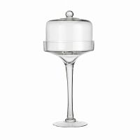 подсвечник стеклянный высокий на ножке с крышкой купол, 39 см в Нижнем Новгороде