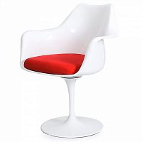 стул eero saarinen style tulip armchair красная подушка в Нижнем Новгороде