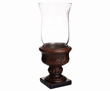 подсвечник керамический коричневый со стеклом и резьбой ferguson, 35 см в Нижнем Новгороде