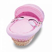 колыбель-переноска gift wicker moses basket натуральная, розовое белье в Нижнем Новгороде